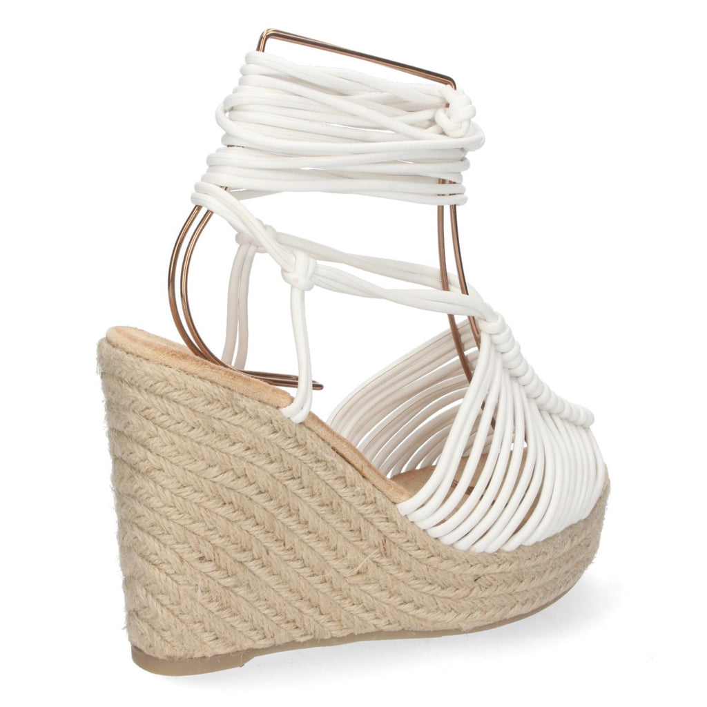 Sandalias Blancas Planas Frescas Mujer