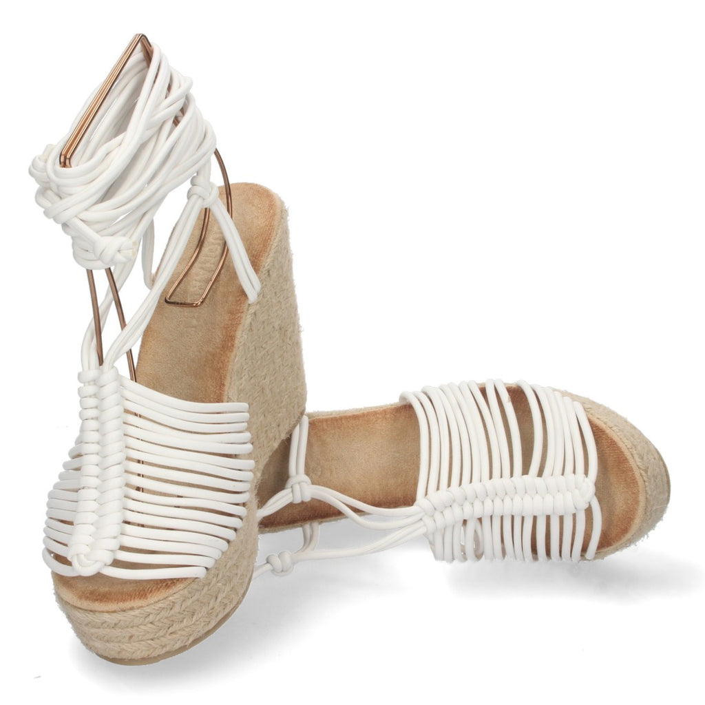 Sandalias Blancas Planas Frescas Mujer
