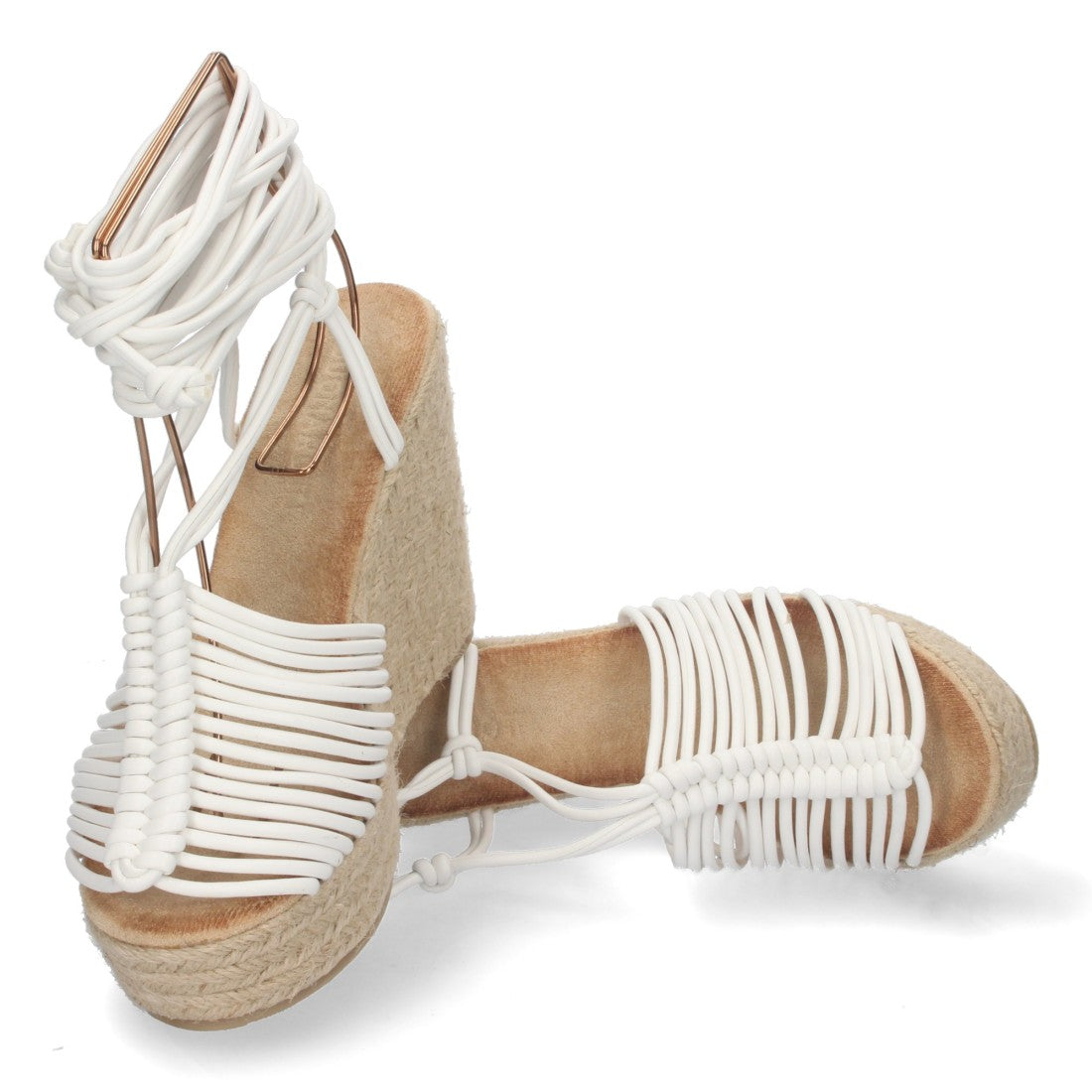 Sandalias Blancas Planas Frescas Mujer