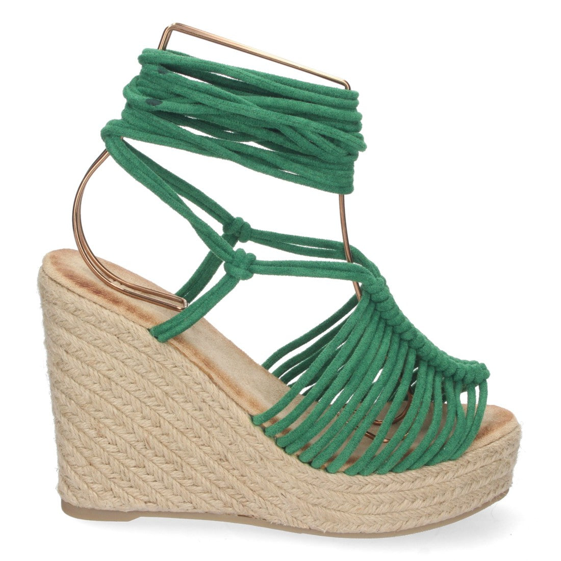 Sandalias Verdes Planas Frescas Mujer