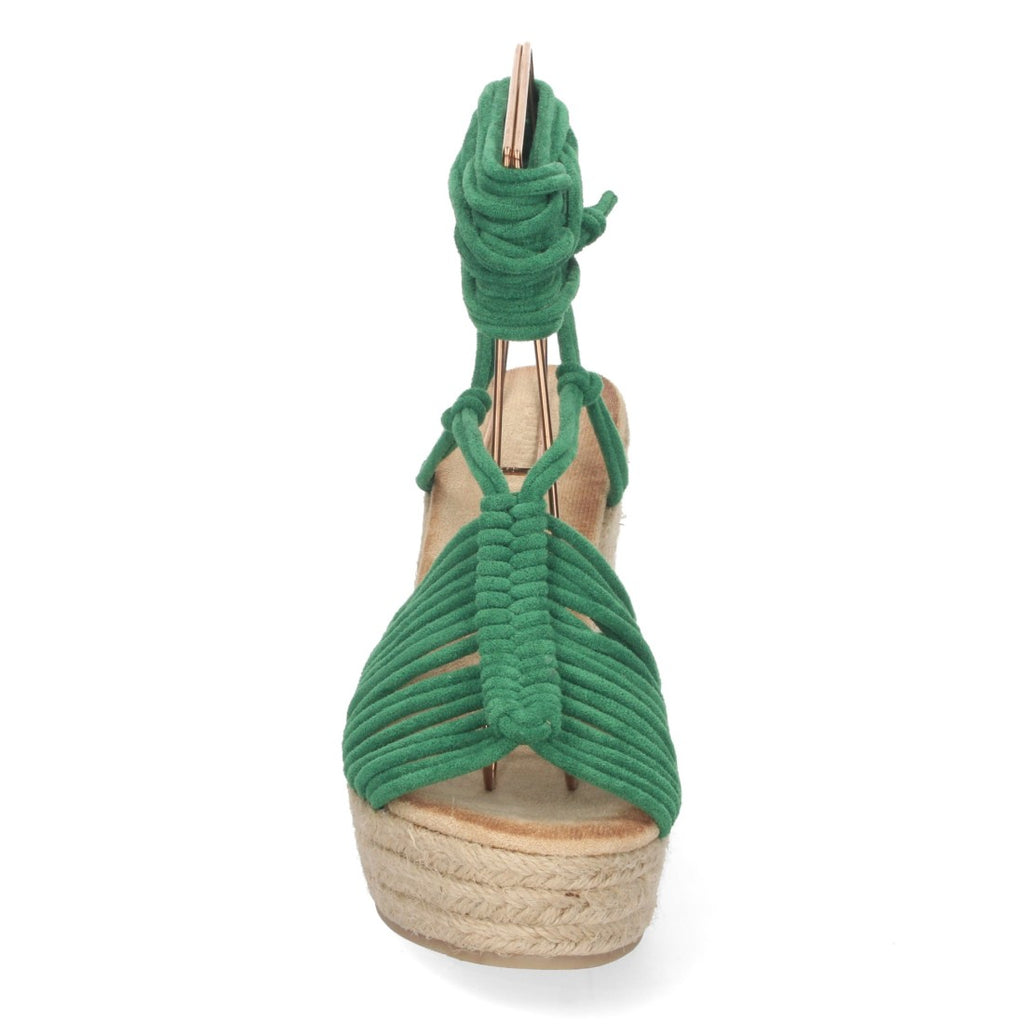 Sandalias Verdes Planas Frescas Mujer