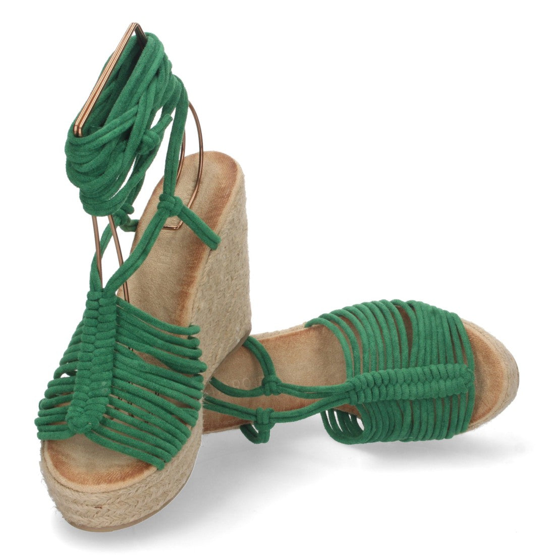 Sandalias Verdes Planas Frescas Mujer