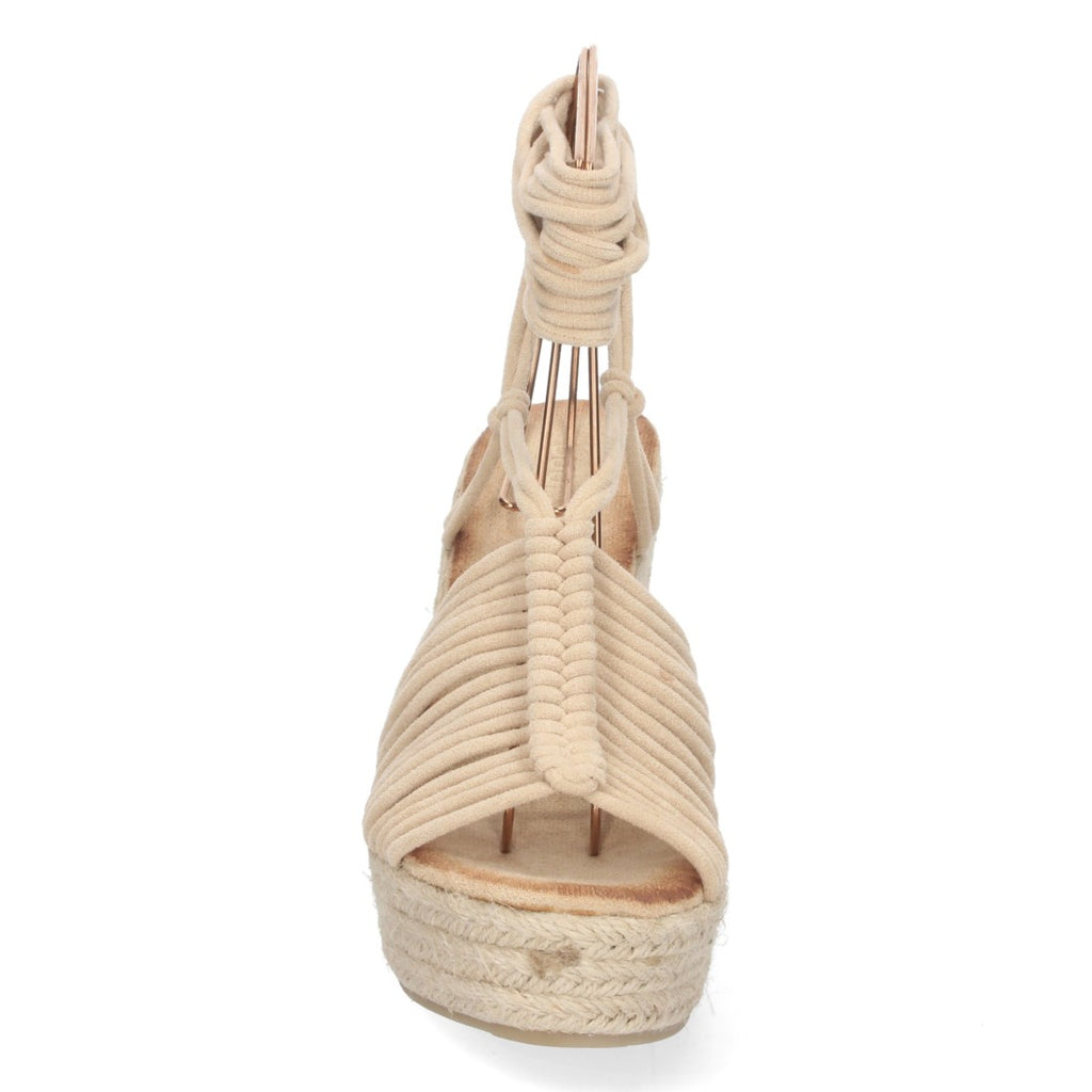 Sandalias Beige Planas Naturales Mujer