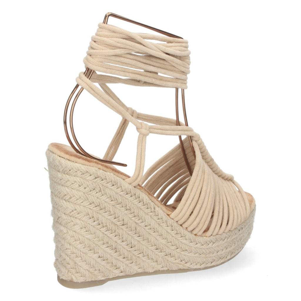 Sandalias Beige Planas Naturales Mujer