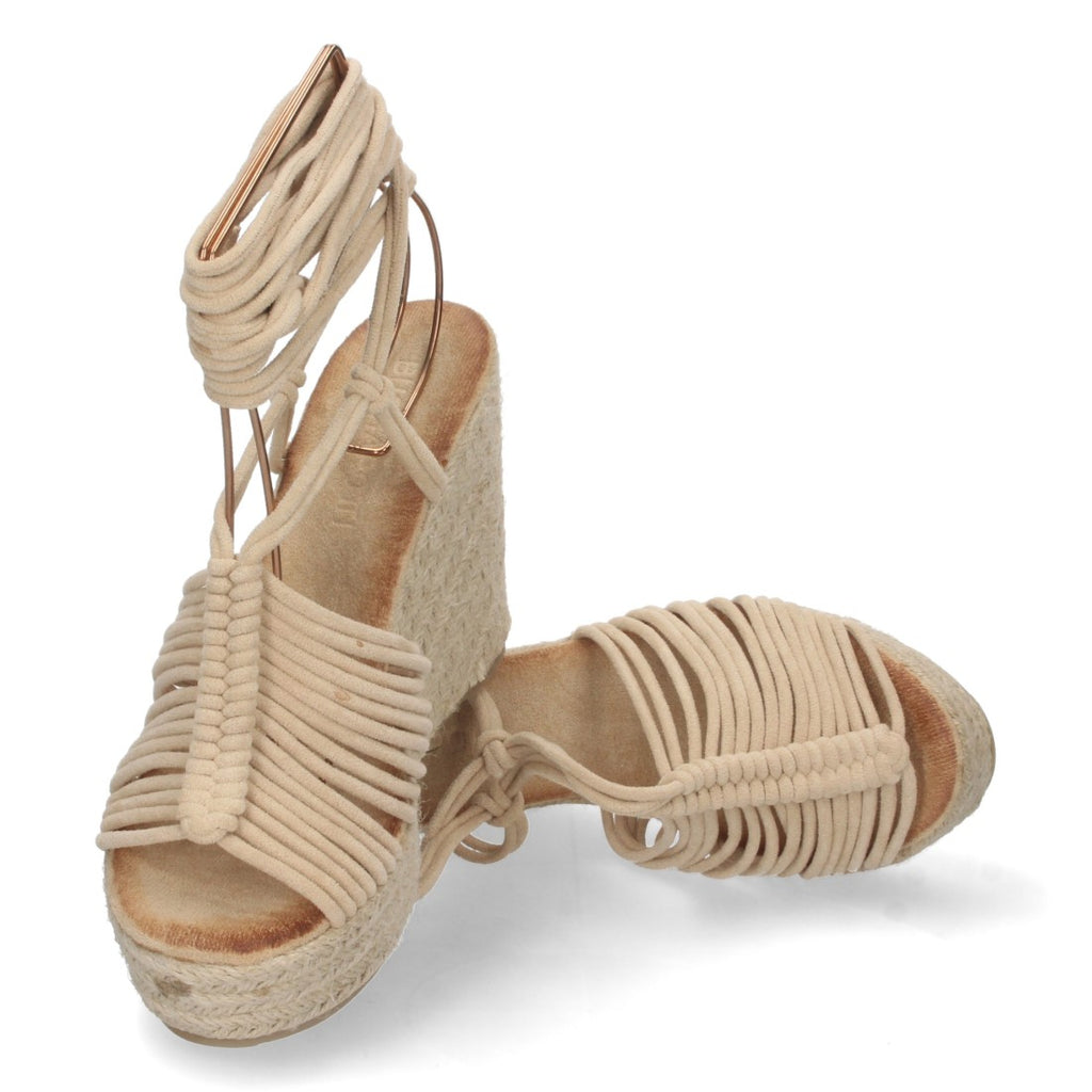Sandalias Beige Planas Naturales Mujer