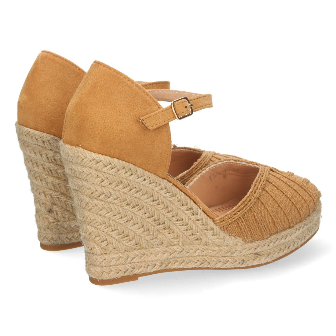 Sandalias Cuña Camel Mujer Yute Pala Cerrada