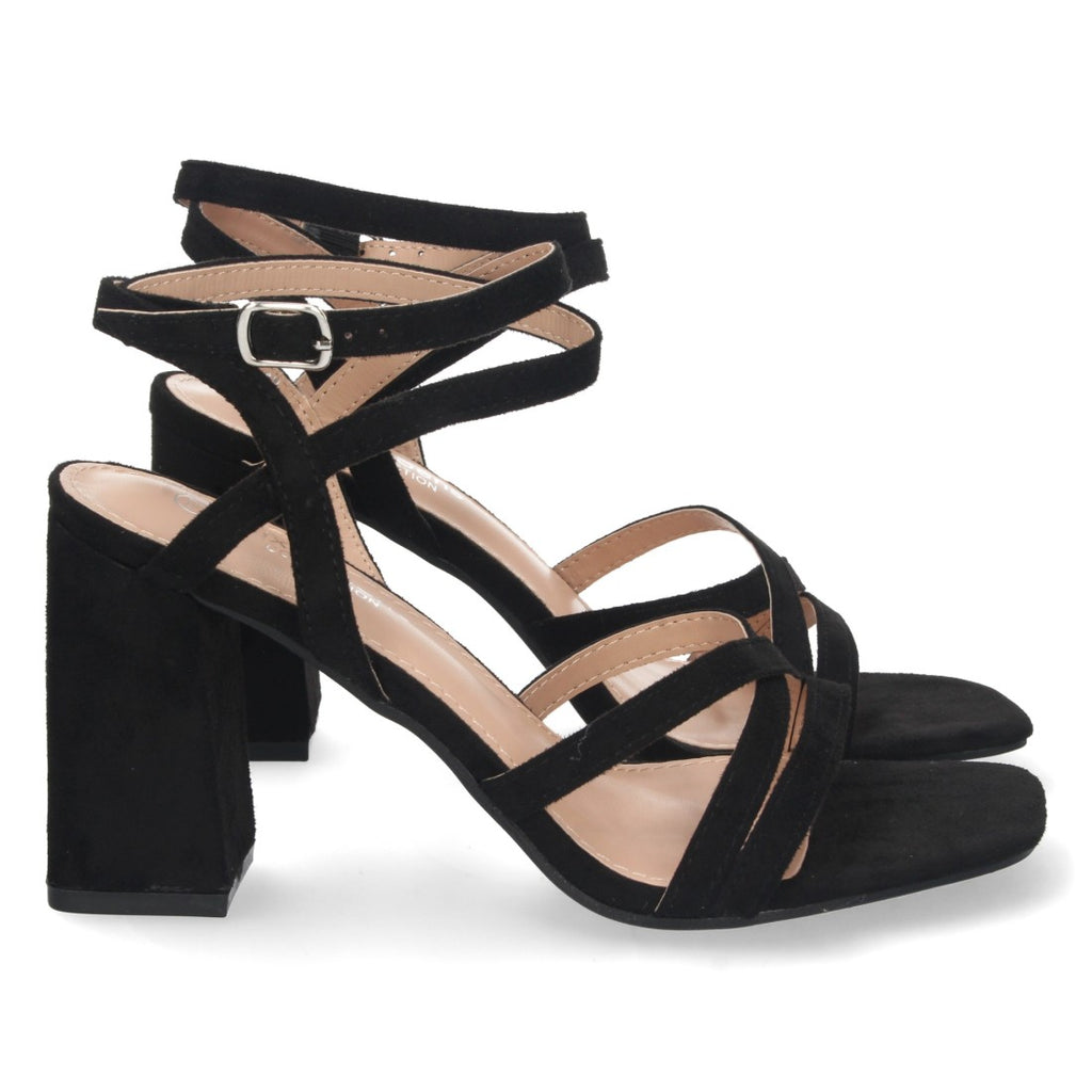 Schwarze Sandalen mit Absatz Elegant Bequem Party Hochzeit