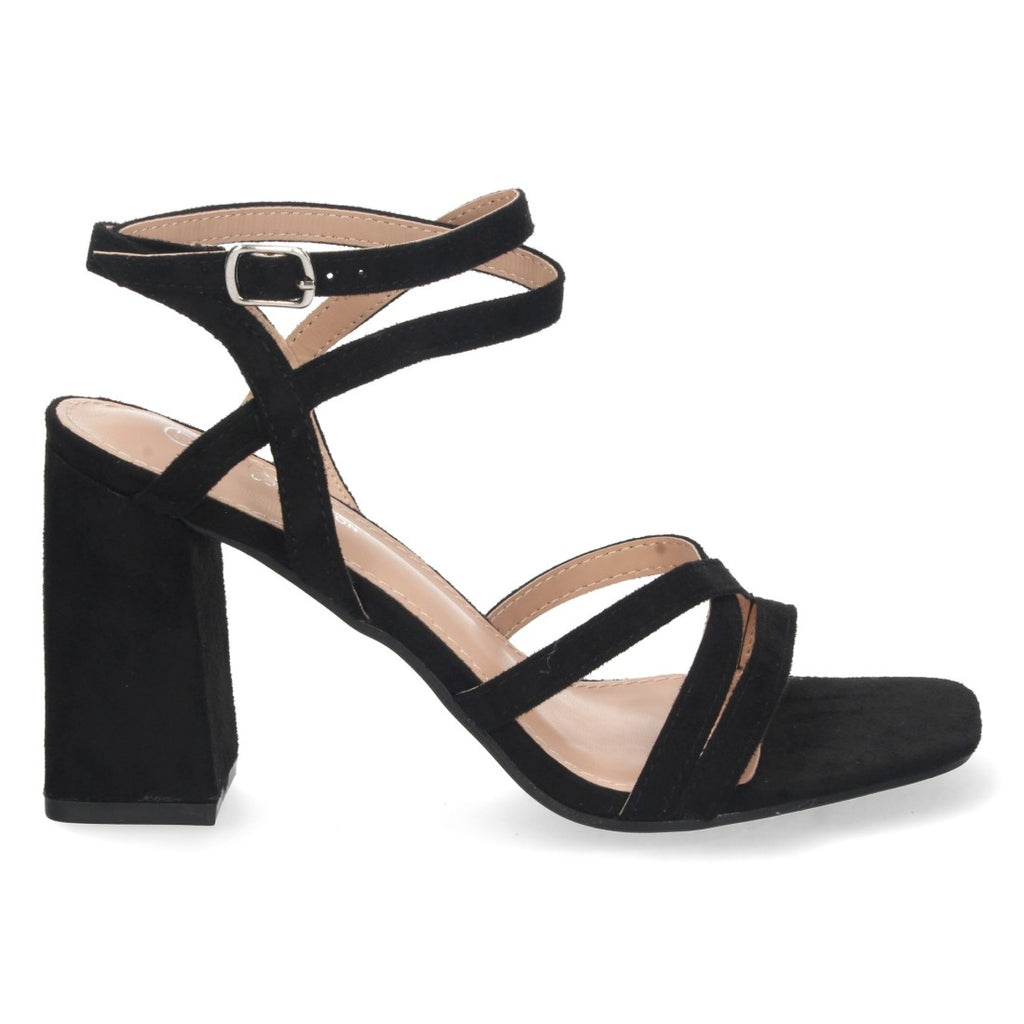 Schwarze Sandalen mit Absatz Elegant Bequem Party Hochzeit