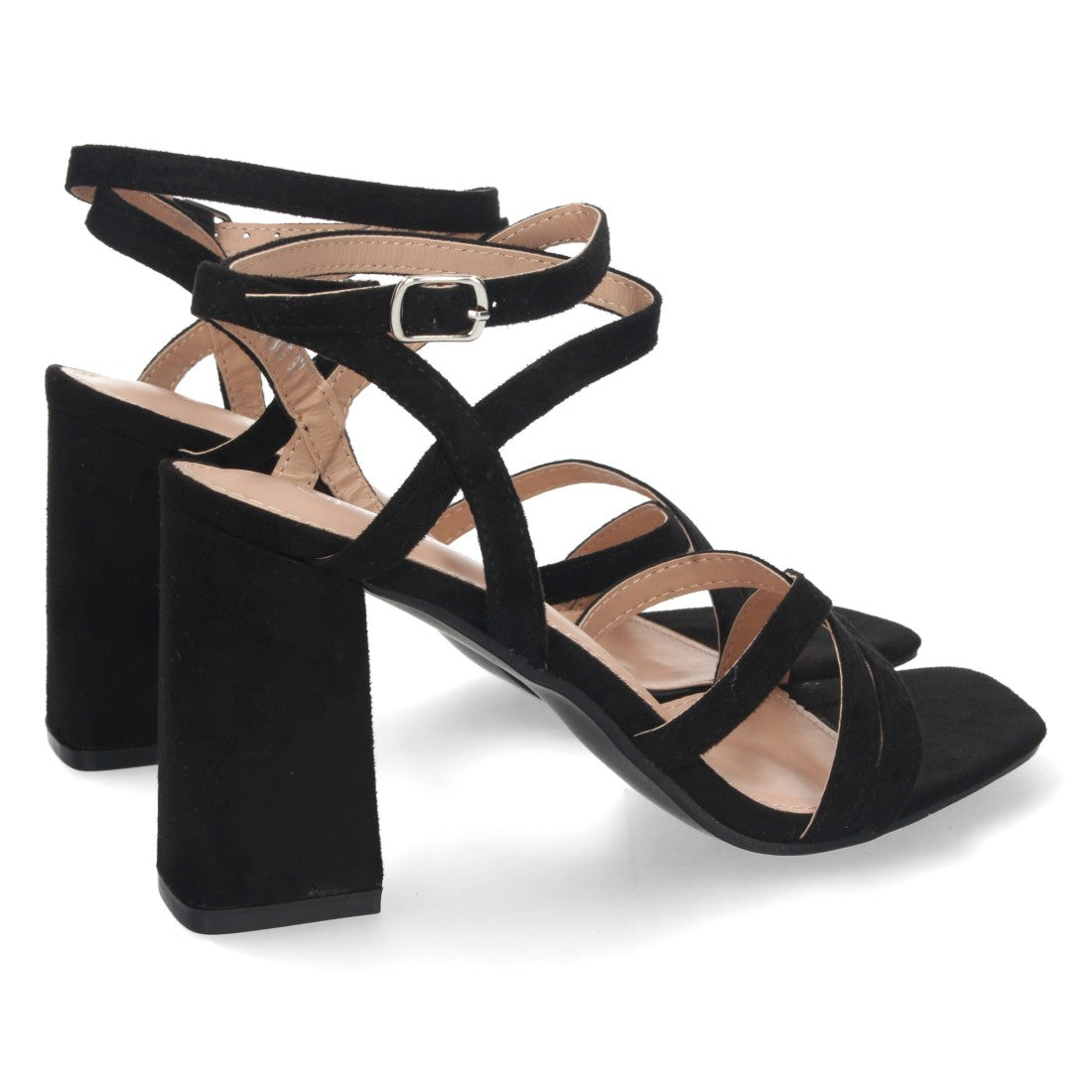 Schwarze Sandalen mit Absatz Elegant Bequem Party Hochzeit