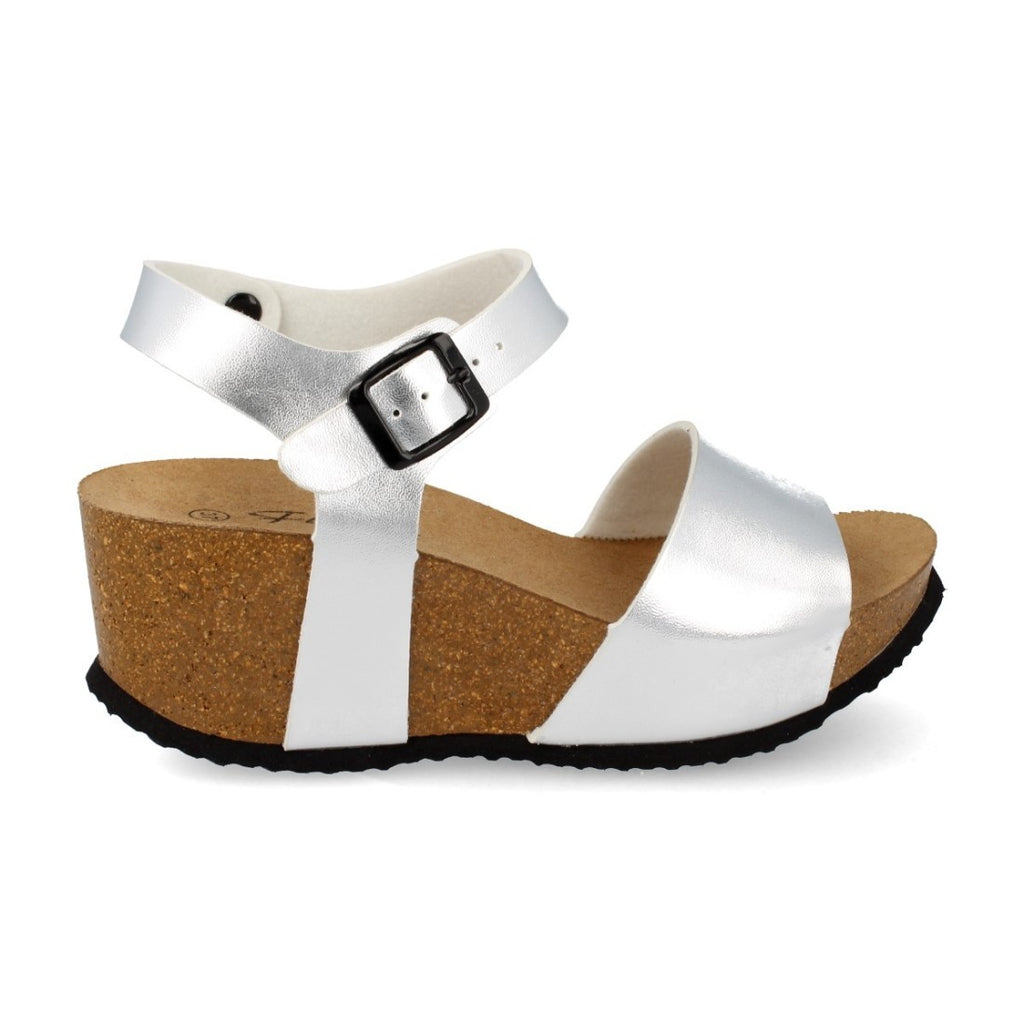 Sandalias Plateadas Mujer Elegantes Verano