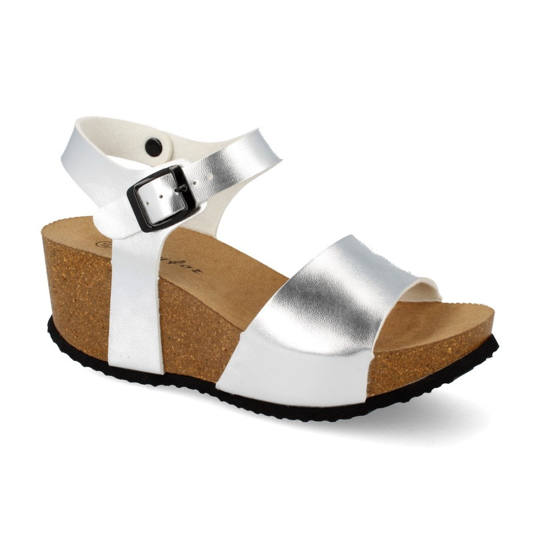 Sandalias Plateadas Mujer Elegantes Verano
