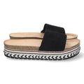 Sandalias Negras Mujer Planas Motivos Étnicos Elegantes
