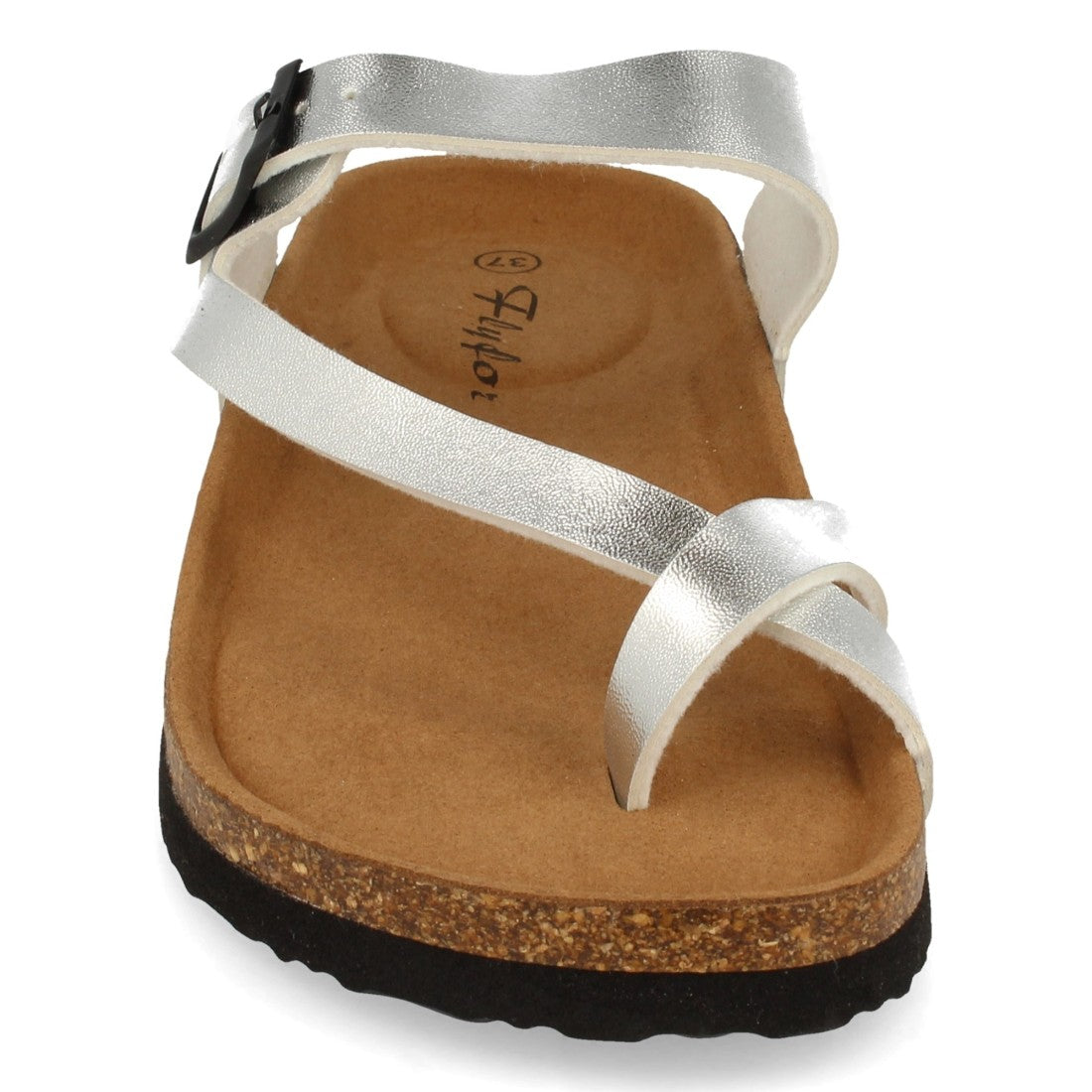 Sandalias Plateadas Mujer Bio Estilo Esclava Planta Anatómica Hebilla Elegantes