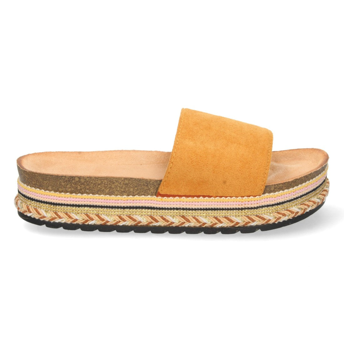 Sandalias Camel Mujer Planas Motivos Étnicos Elegantes