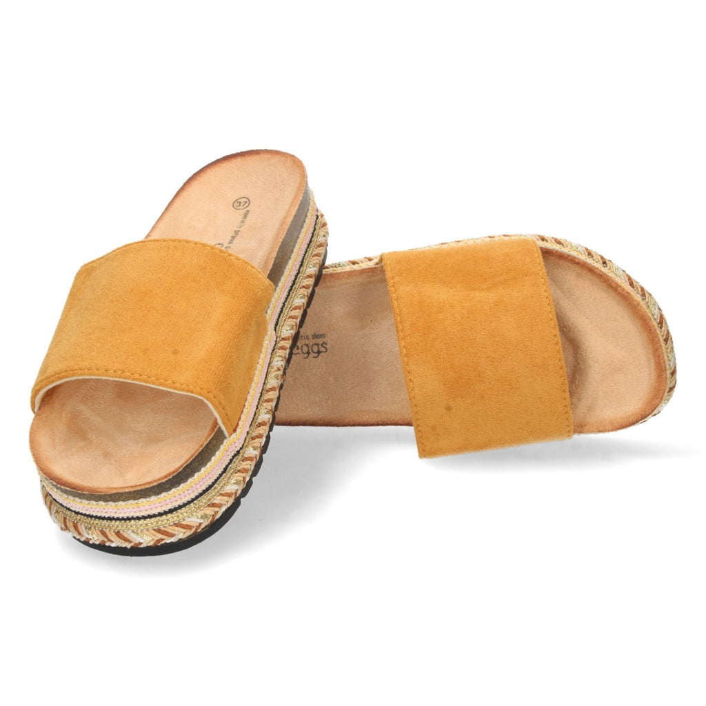 Sandalias Camel Mujer Planas Motivos Étnicos Elegantes