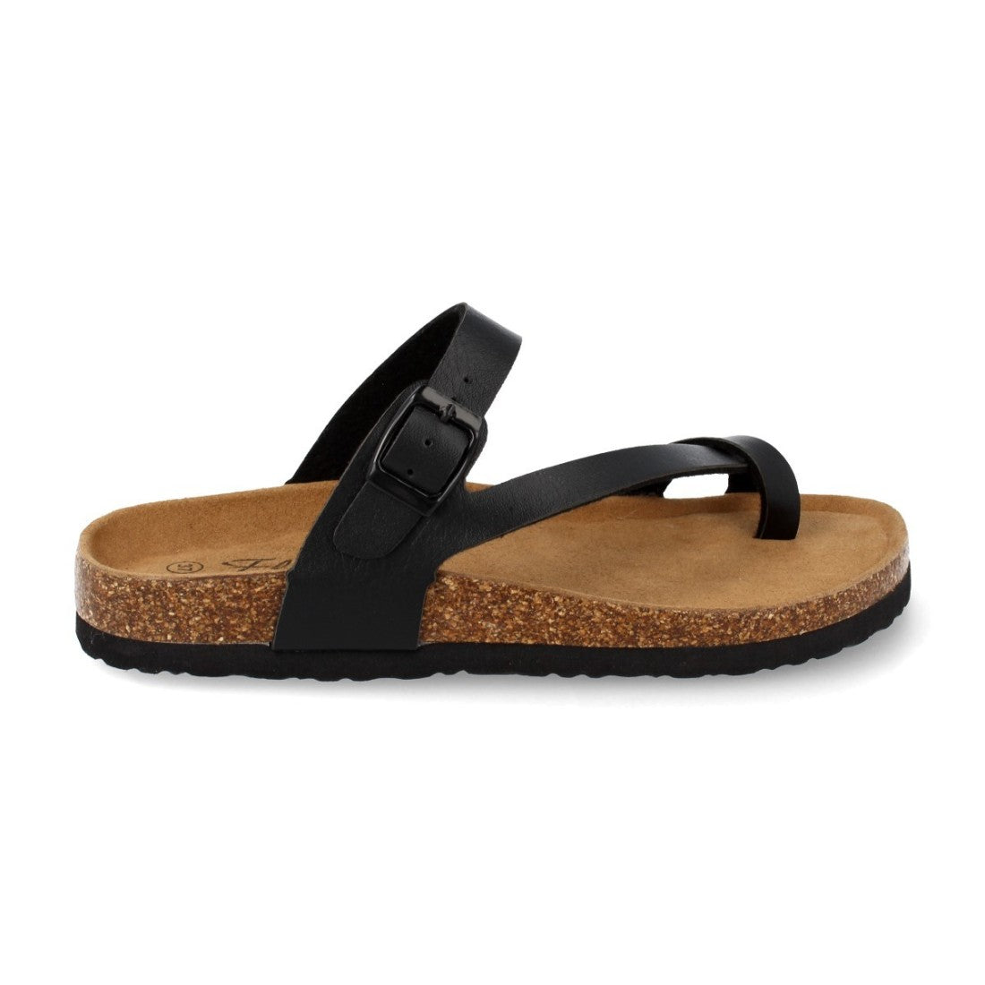 Sandalias Negras Mujer Bio Estilo Esclava Planta Anatómica Hebilla Elegantes