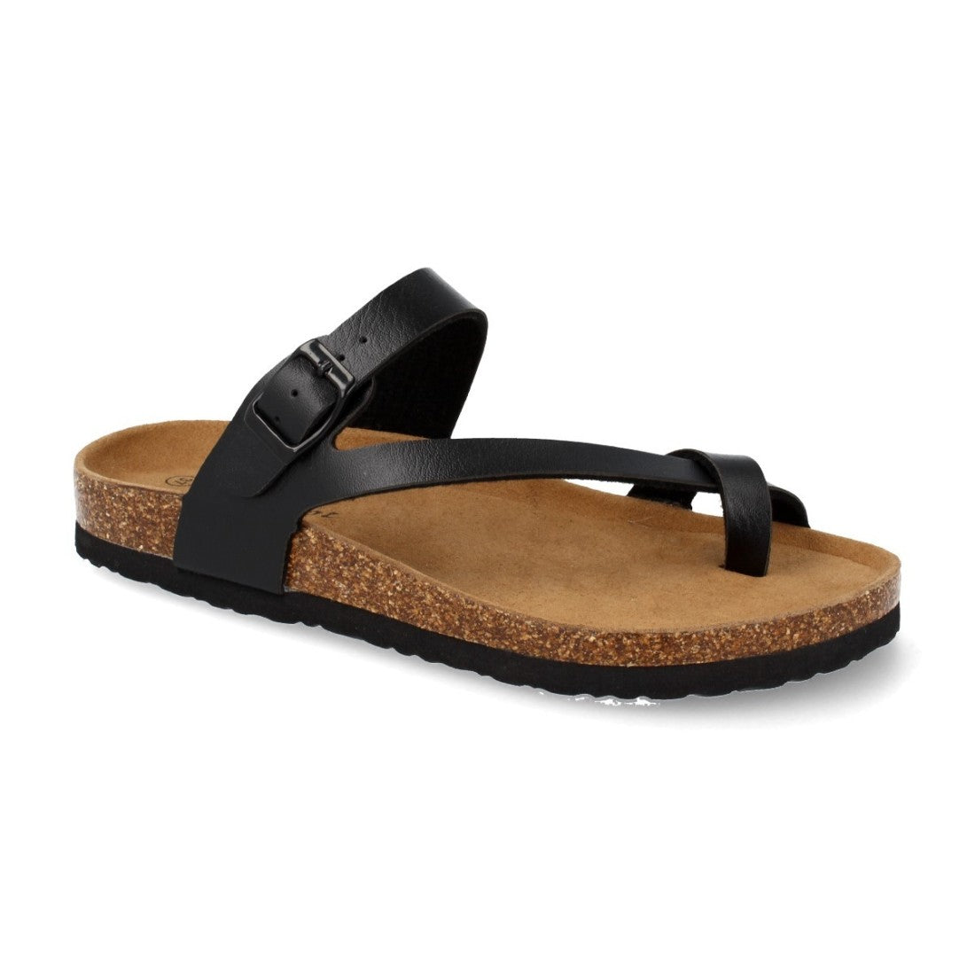Sandalias Negras Mujer Bio Estilo Esclava Planta Anatómica Hebilla Elegantes