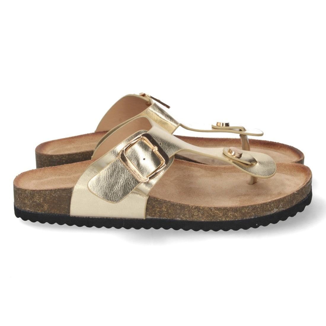 Sandalias Doradas Planas Glamour Verano Mujer