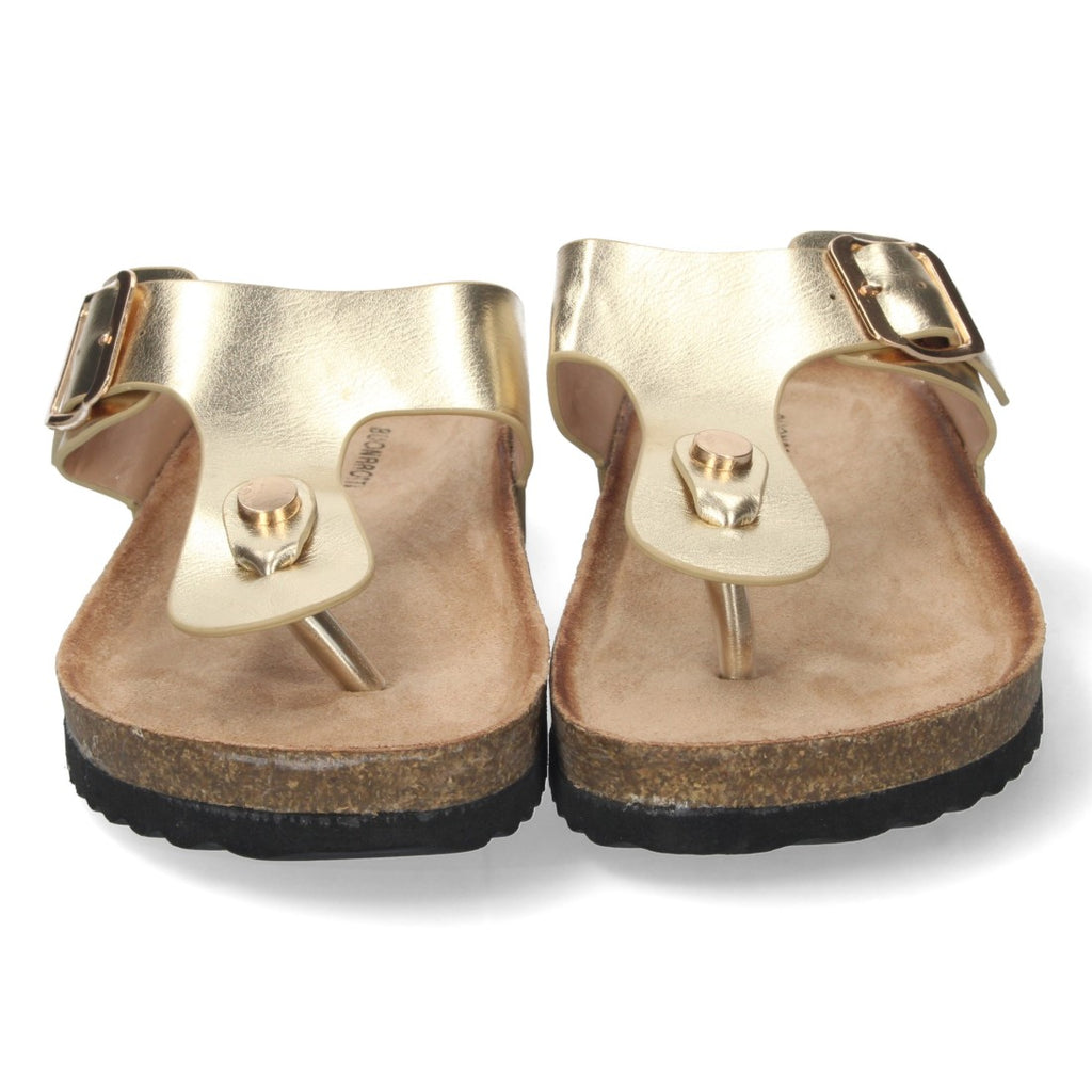 Sandalias Doradas Planas Glamour Verano Mujer