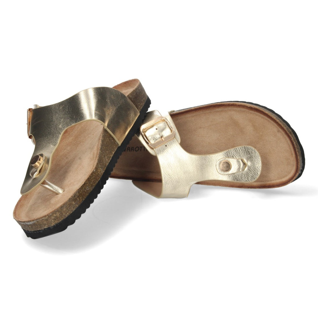 Sandalias Doradas Planas Glamour Verano Mujer