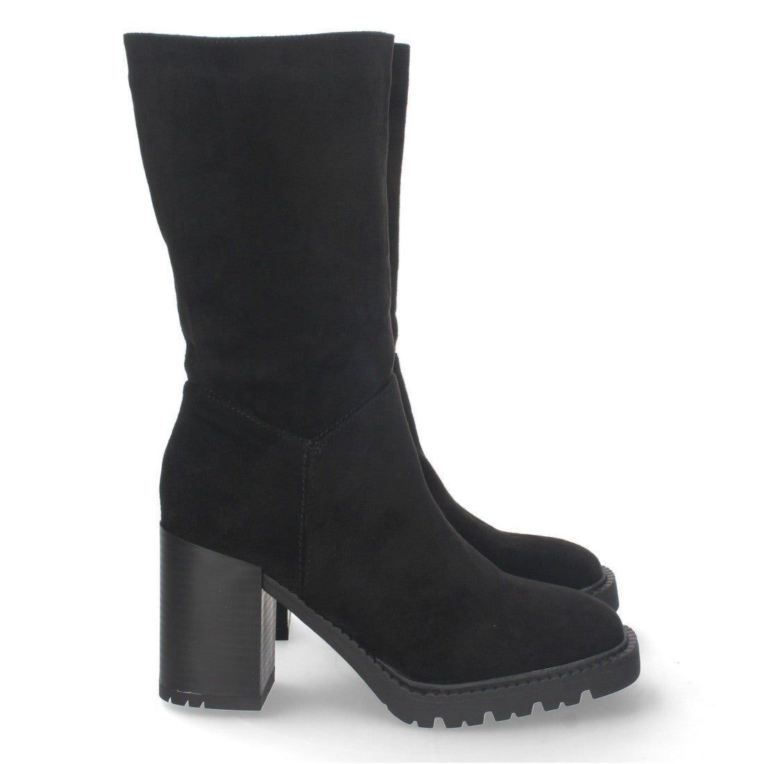 Schwarze elegante moderne Stiefel mit Absatz