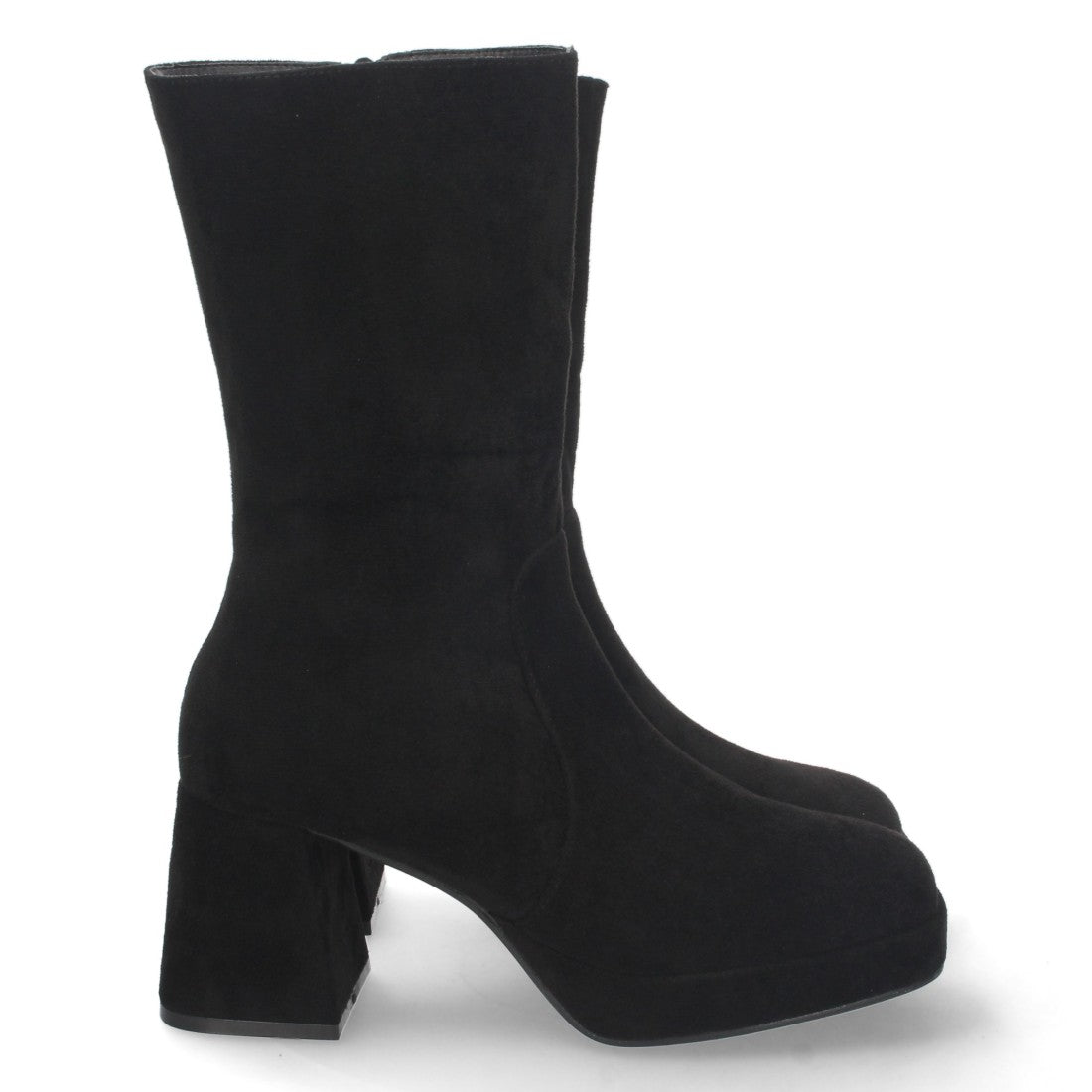 Elegante schwarze Stiefel mit Absatz