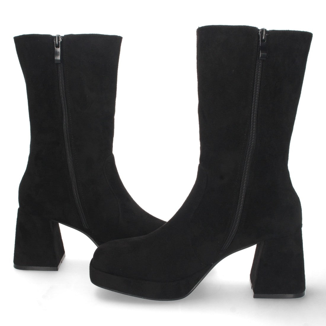 Elegante schwarze Stiefel mit Absatz
