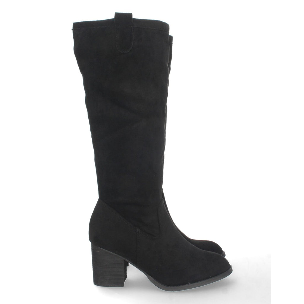 Elegante schwarze Stiefel mit Absatz und Reißverschluss