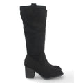 Elegante schwarze Stiefel mit Absatz und Reißverschluss