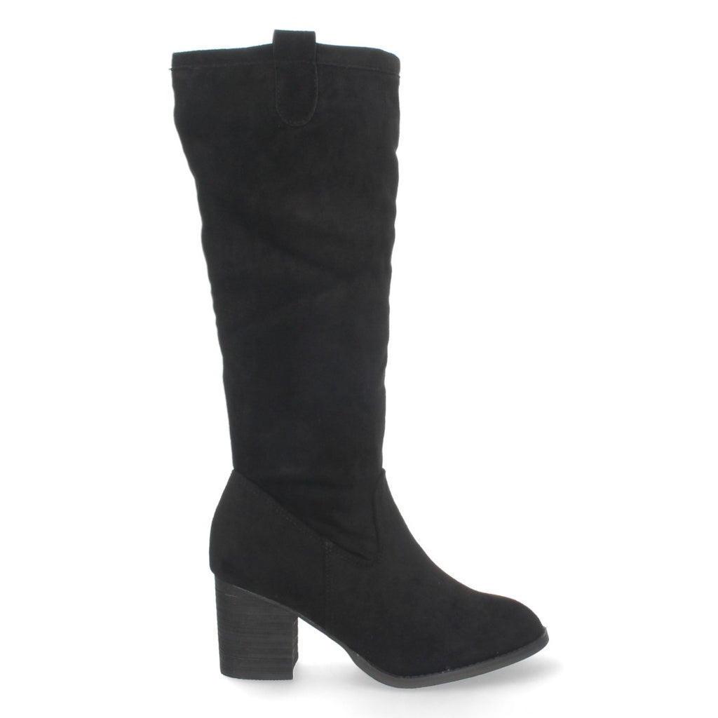 Elegante schwarze Stiefel mit Absatz und Reißverschluss