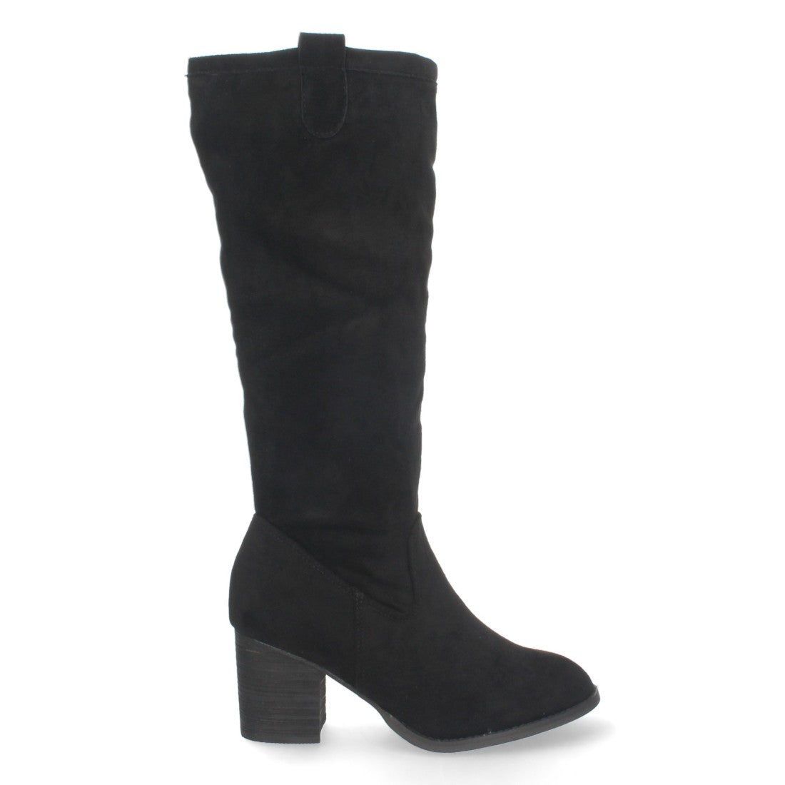 Elegante schwarze Stiefel mit Absatz und Reißverschluss