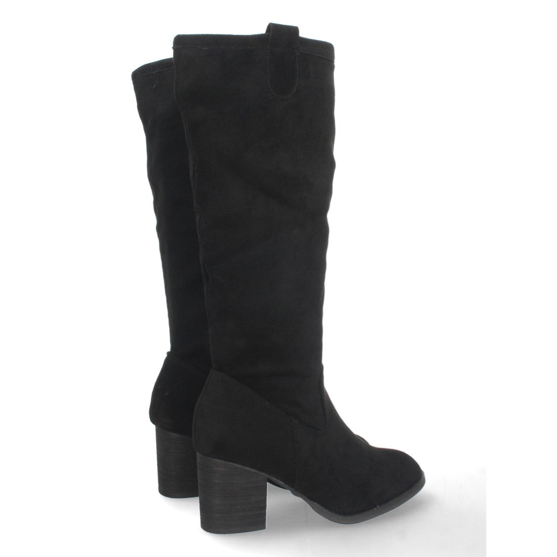 Elegante schwarze Stiefel mit Absatz und Reißverschluss