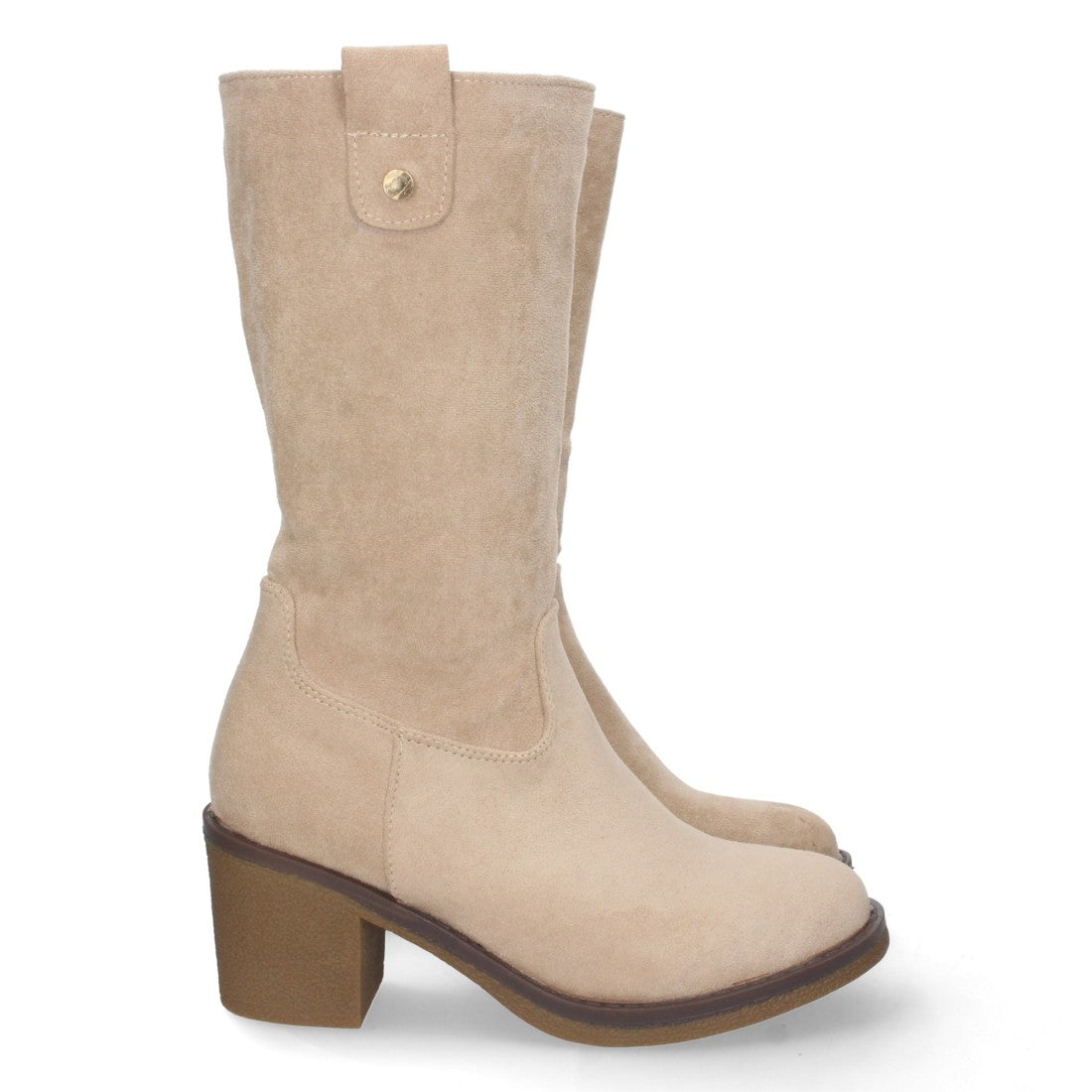 Elegante Stiefeletten in Apricot mit Absatz