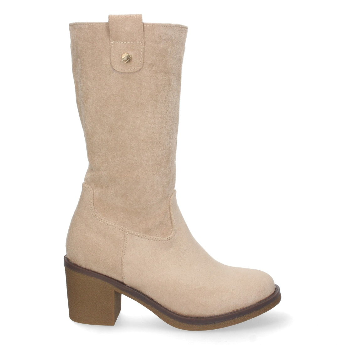 Elegante Stiefeletten in Apricot mit Absatz