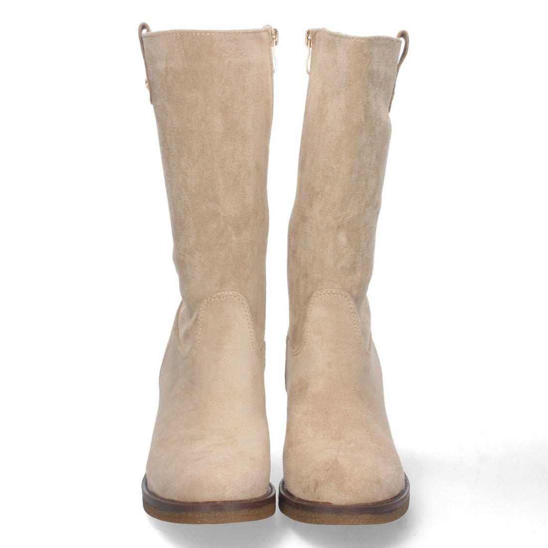 Elegante Stiefeletten in Apricot mit Absatz