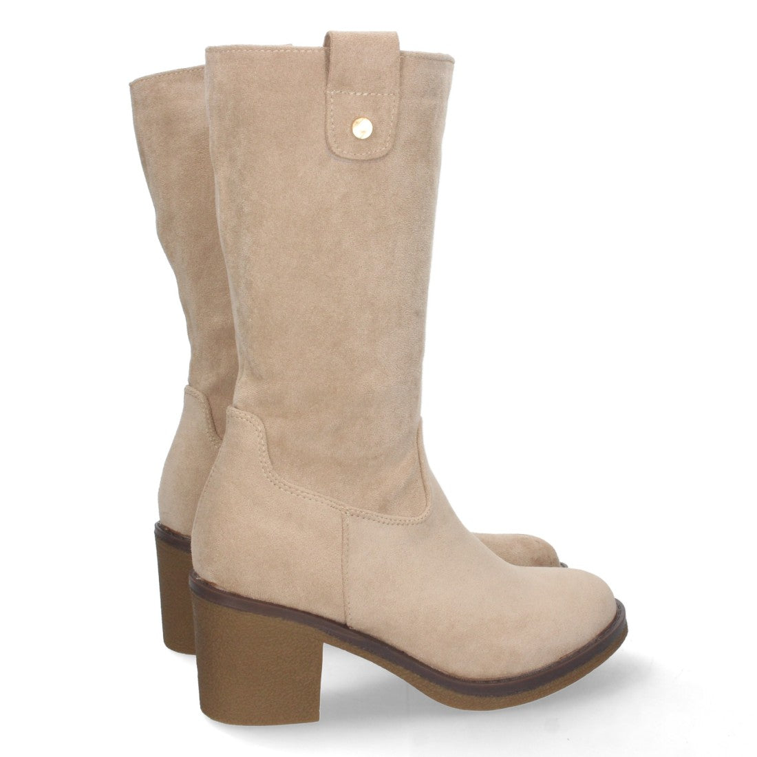 Elegante Stiefeletten in Apricot mit Absatz