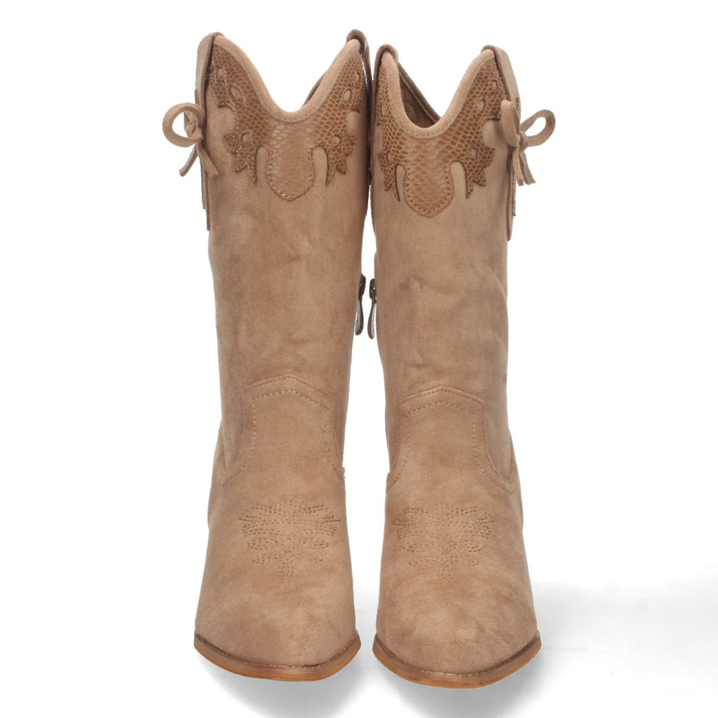 Botas Cowboy con Lazo Grabado en Caña - Marrón