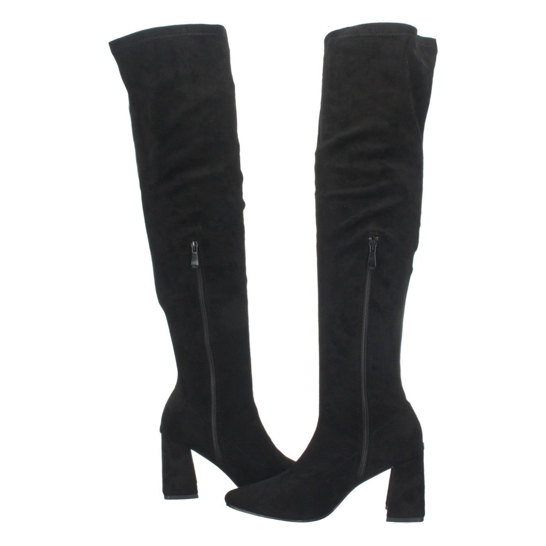 Botas Cowboy Altas Ajustadas a la Pierna - Negro