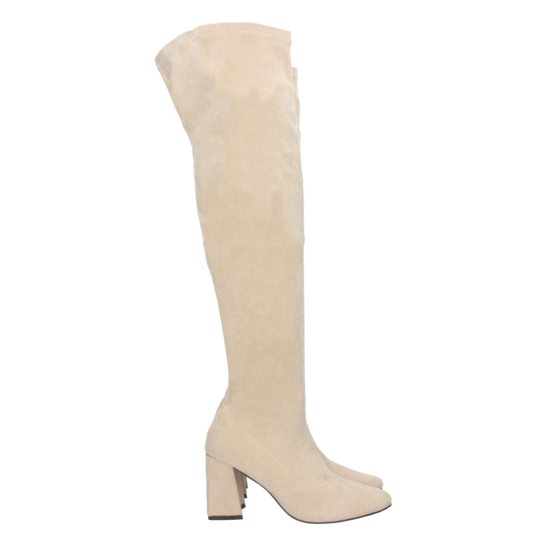 Botas Cowboy Altas Ajustadas a la Pierna - Beige