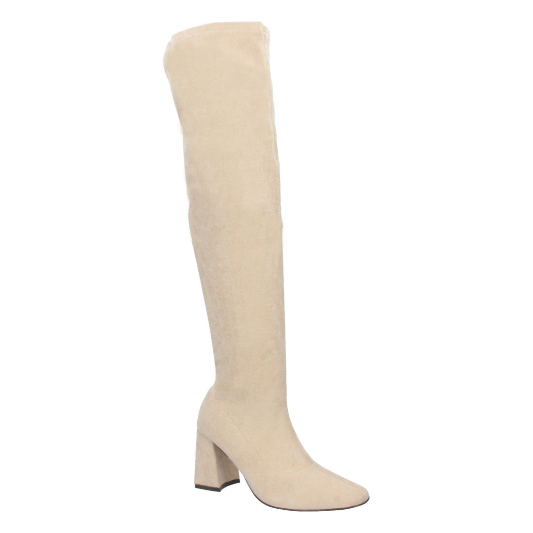 Botas Cowboy Altas Ajustadas a la Pierna - Beige