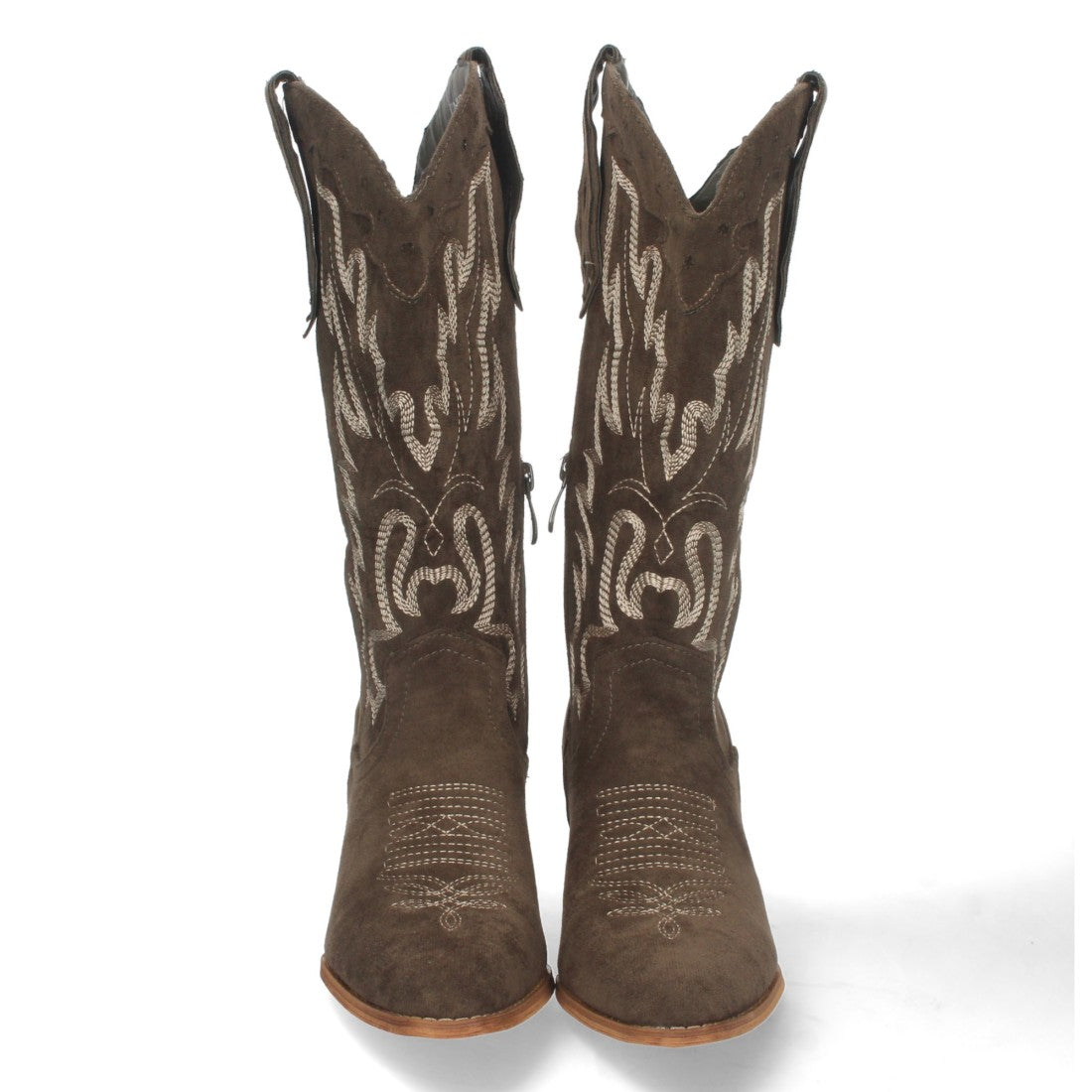 Botas Cowboy con Tacón y Bordado en Caña - Verde
