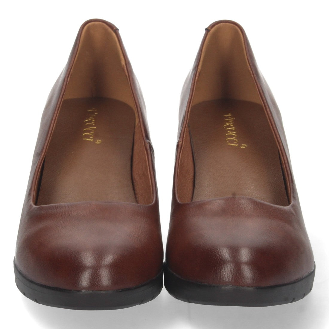 Pumps Cuero Mujer Tacón Punta Redonda Cómodos Elegantes
