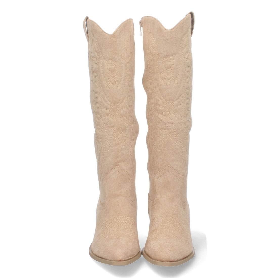 Botas Tacón con Grabado - Taupe