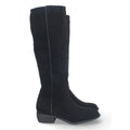 Elegante schwarze Stiefel mit niedrigem Absatz und Reißverschluss