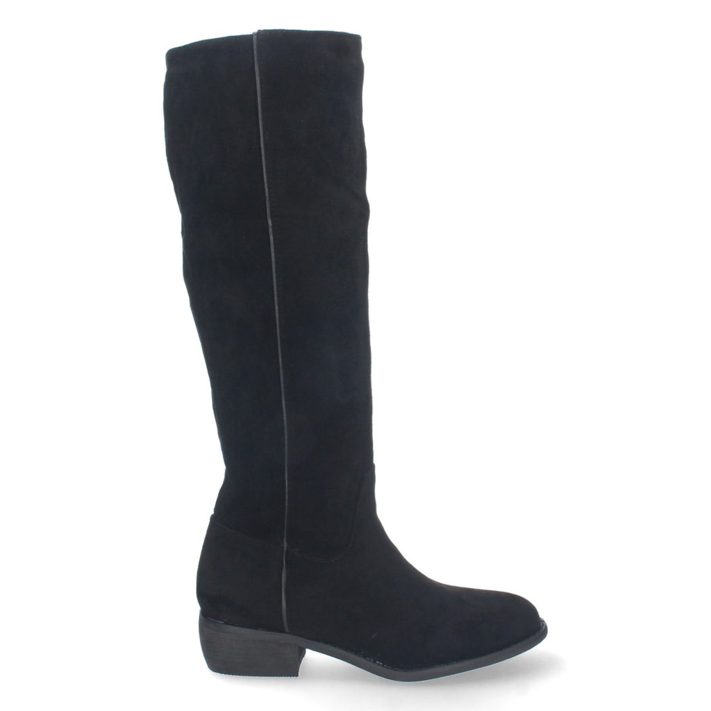 Elegante schwarze Stiefel mit niedrigem Absatz und Reißverschluss