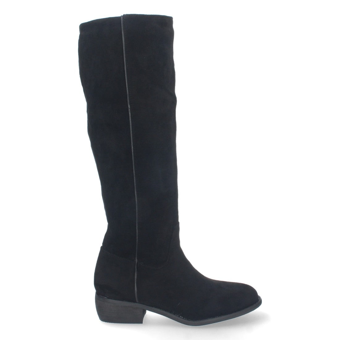 Elegante schwarze Stiefel mit niedrigem Absatz und Reißverschluss