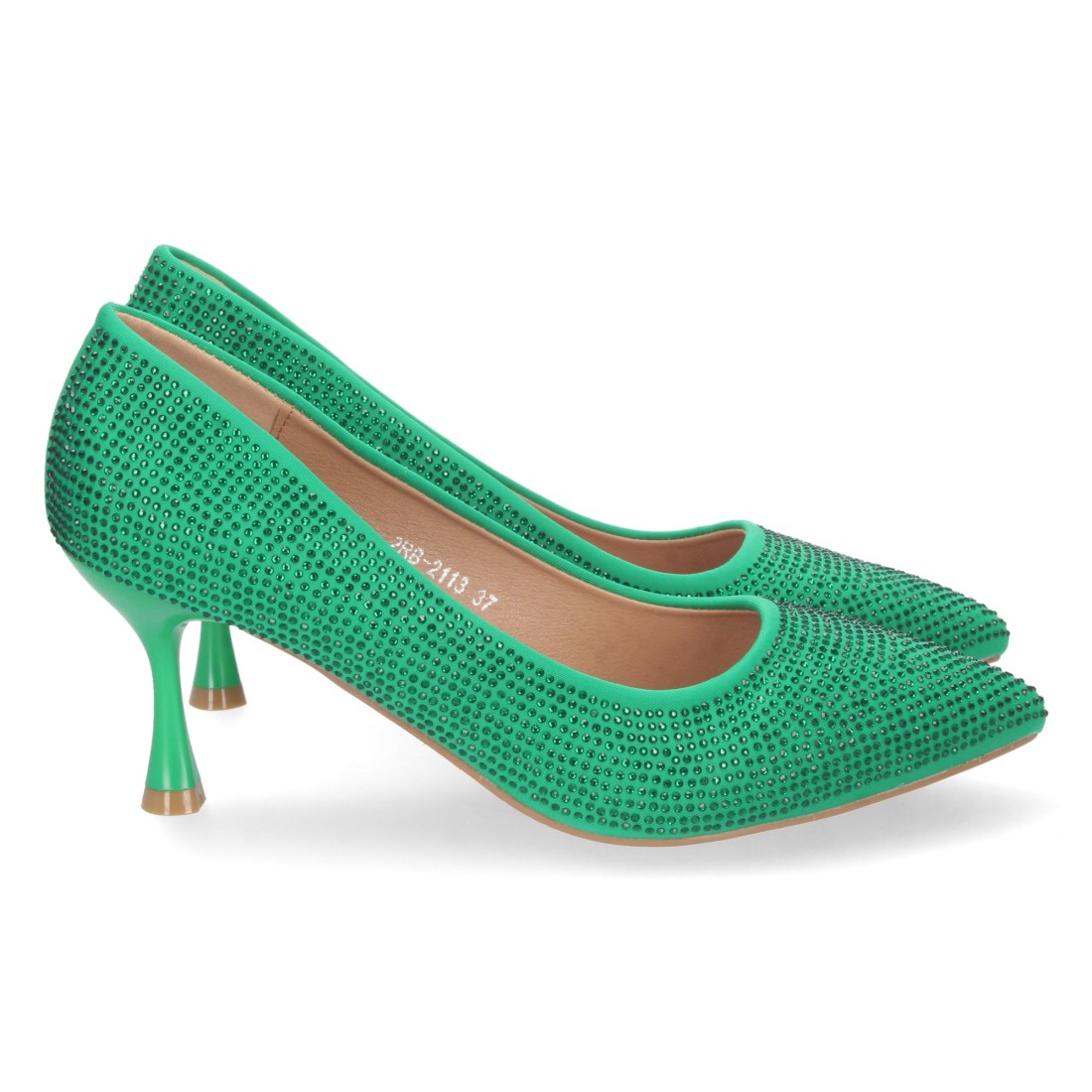 Zapatos de Tacón Verde Elegantes Mujer