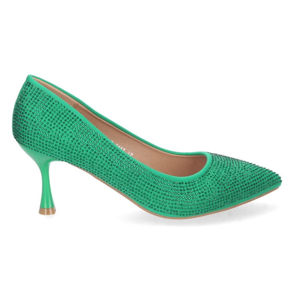 Zapatos de Tacón Verde Elegantes Mujer