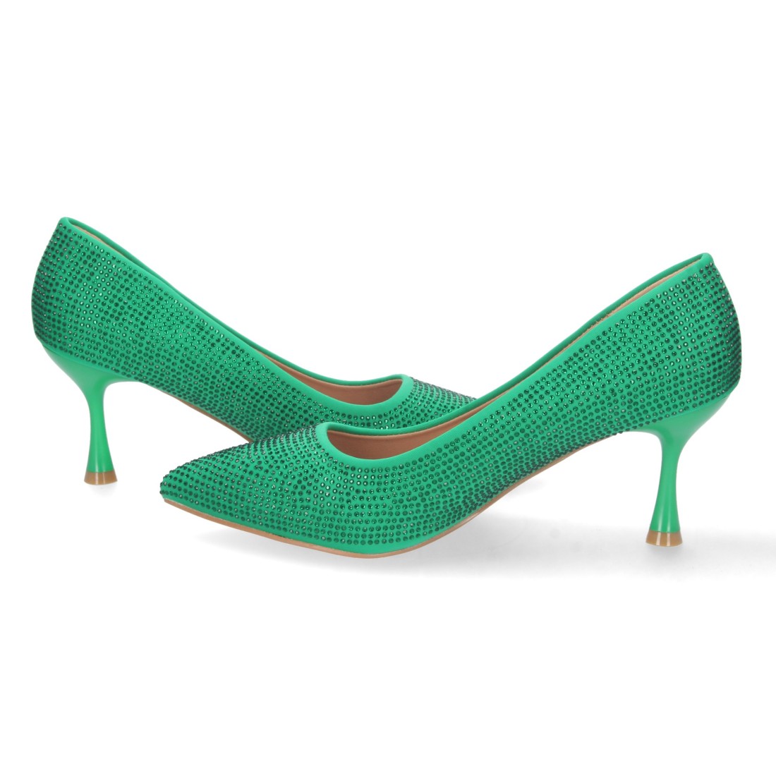 Zapatos de Tacón Verde Elegantes Mujer