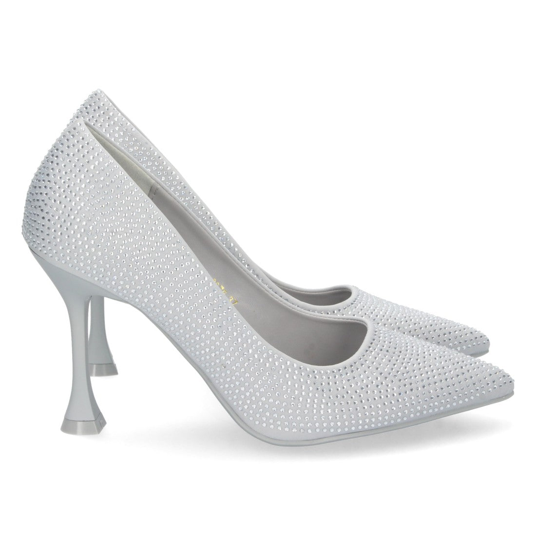 Zapatos de Tacón Plateados Brillantes Fiesta Eventos Mujer